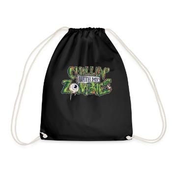 Halloween Costume School Kids Zombie Gift - Drawstring Bag - black - Front