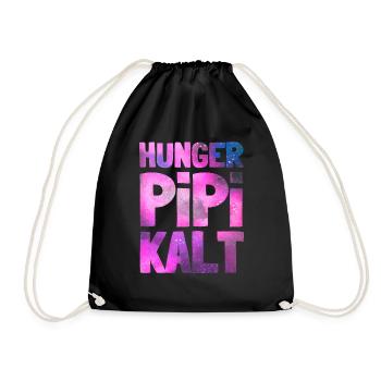 Hunger Pipi Kalt Typisch Frau Lustiger Spruch - Turnbeutel - Schwarz - Vorne