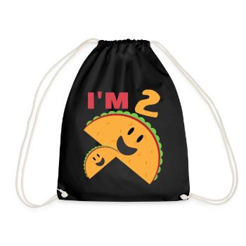 Je suis 2 Taco Twosday | 2ème anniversaire | 2 ans - Sac de sport léger - noir - Devant