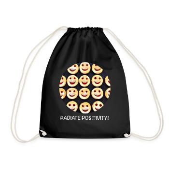 Radiating positivity - Drawstring Bag - black - Front