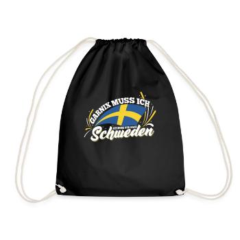 Schweden garnix muss ich nur nach Schweden Winston - Turnbeutel - Schwarz - Vorne