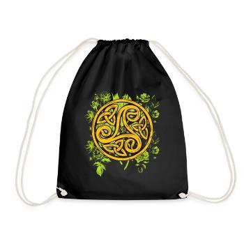 Triskele Celtic symbol - Drawstring Bag - black - Front