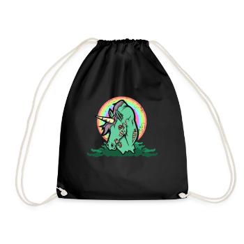 Unicorn Zombie Rainbow Unicorn Halloween - Drawstring Bag - black - Front