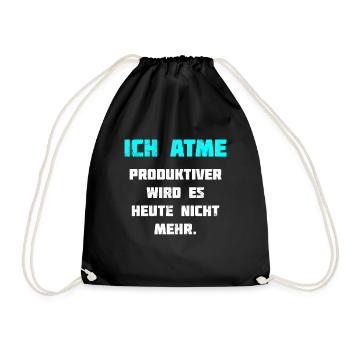 I breathe Funny saying Funny joke - Drawstring Bag - black - Front