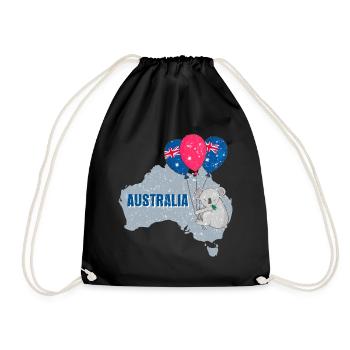 Australia country travel gift - Drawstring Bag - black - Front