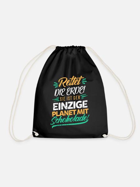 Schokolade Klimaschutz - Turnbeutel - Schwarz