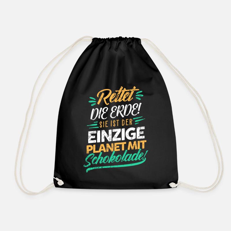 Schokolade Klimaschutz - Turnbeutel - Schwarz