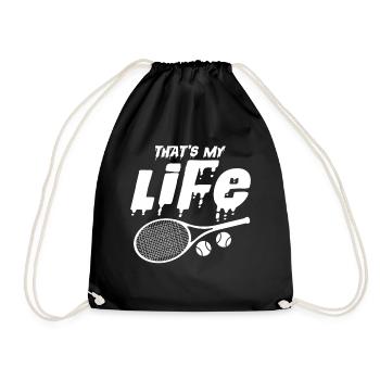 tennis - Drawstring Bag - black - Front