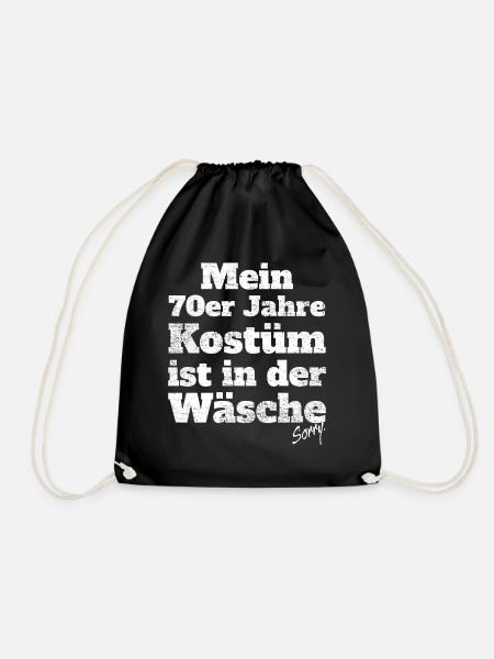 Mein 70er Jahre Kostüm In Der Wäsche Motto Party - Turnbeutel - Schwarz