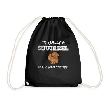 Costume d'écureuil - Sac de sport léger - noir - Devant