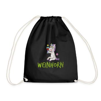 Wein Junggesellinenabschied JGA - Turnbeutel - Schwarz - Vorne