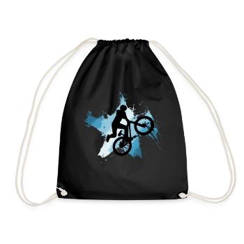 Mountainbike Jump Downhill MTB blue - Drawstring Bag - black - Front