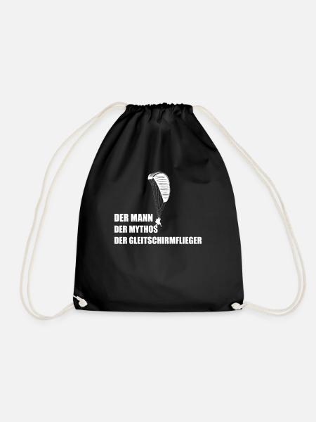 Gleitschirmflieger Paraglider Gleitschirm - Turnbeutel - Schwarz