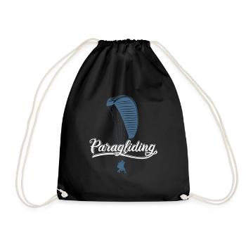 Paragliding paraglider - Drawstring Bag - black - Front
