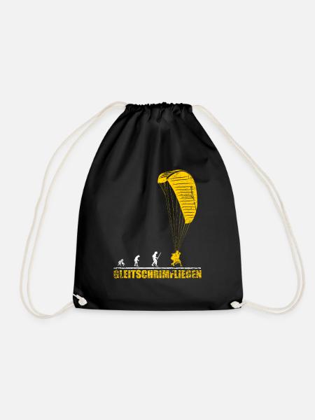Evolution Gleitschirmfliegen Geschenk - Turnbeutel - Schwarz