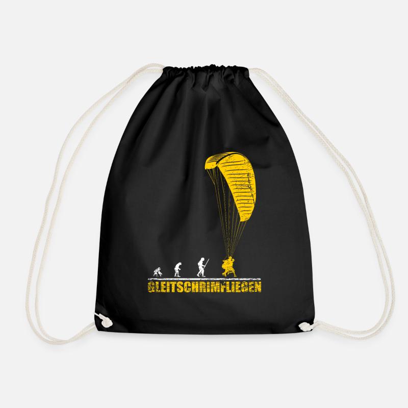 Evolution Gleitschirmfliegen Geschenk - Turnbeutel - Schwarz