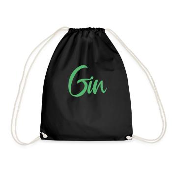 Alcohol Gin lovers drink bar gins gin - Drawstring Bag - black - Front