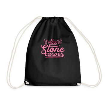Steine schnitzen Steinhauer Stein Steinmetz Mama - Turnbeutel - Schwarz - Vorne