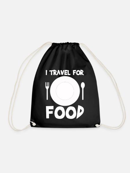 to travel - Drawstring Bag - black