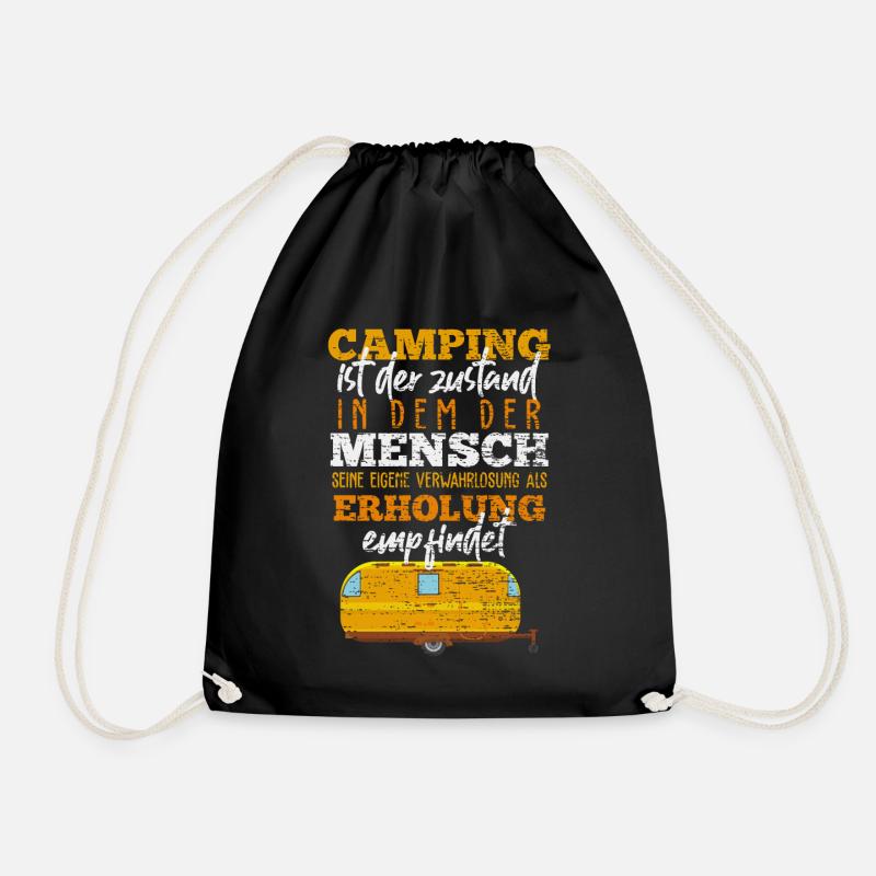 Camping - Turnbeutel - Schwarz