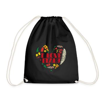 Italy country travel gift - Drawstring Bag - black - Front