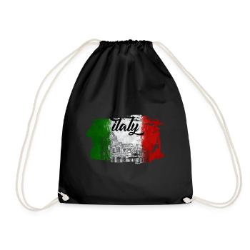 Italy country travel gift - Drawstring Bag - black - Front