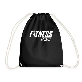 Fitnessstudio Fitnesstrainer - Turnbeutel - Schwarz - Vorne