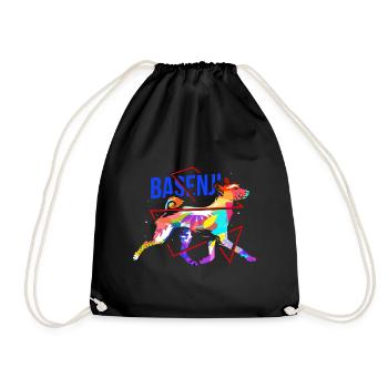 Basenji gift - Drawstring Bag - black - Front