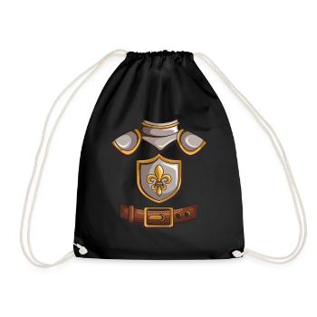 Ritterkostüm Knigth Templer Karneval Kids Geschenk - Turnbeutel - Schwarz - Vorne