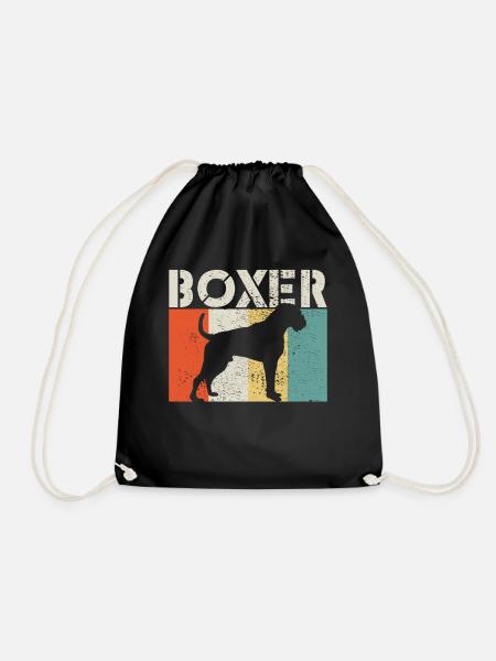 Boxer Hund Retro - Turnbeutel - Schwarz
