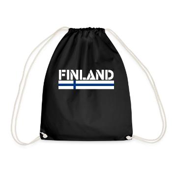 Finland - Drawstring Bag - black - Front