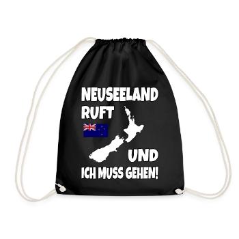 Neuseeland Ruft Und Ich Muss Gehen Backpacker - Turnbeutel - Schwarz - Vorne