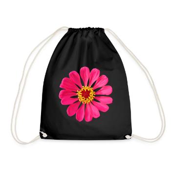 zinnia rose merveilleux, fleur, floral, - Sac de sport léger - noir - Devant