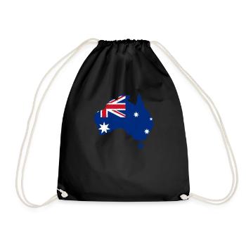 Australien Kontinent Flagge Shirt - Turnbeutel - Schwarz - Vorne