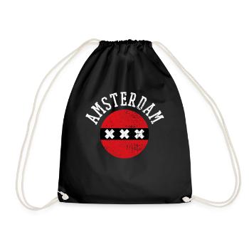 Amsterdam XXX - Drawstring Bag - black - Front
