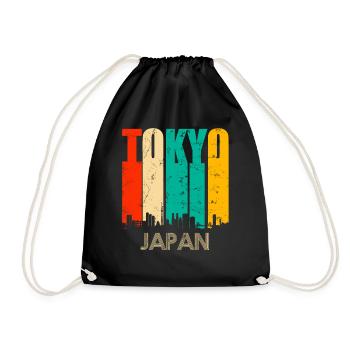 Tokyo Tokio Skyline - Turnbeutel - Schwarz - Vorne