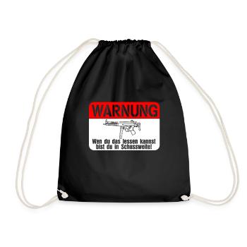 Airsoft firing range - Drawstring Bag - black - Front