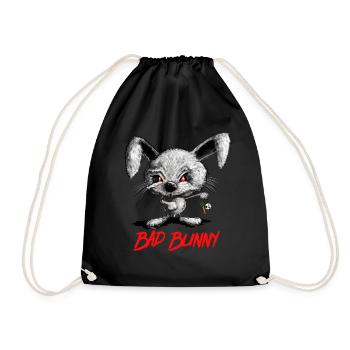 Halloween Vampir Hase I Kaninchen I Böser Hase - Turnbeutel - Schwarz - Vorne