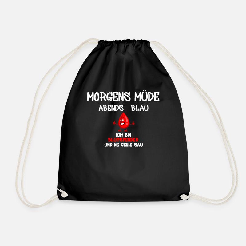 Blutspender Blutspende Spender spenden Blut - Turnbeutel - Schwarz
