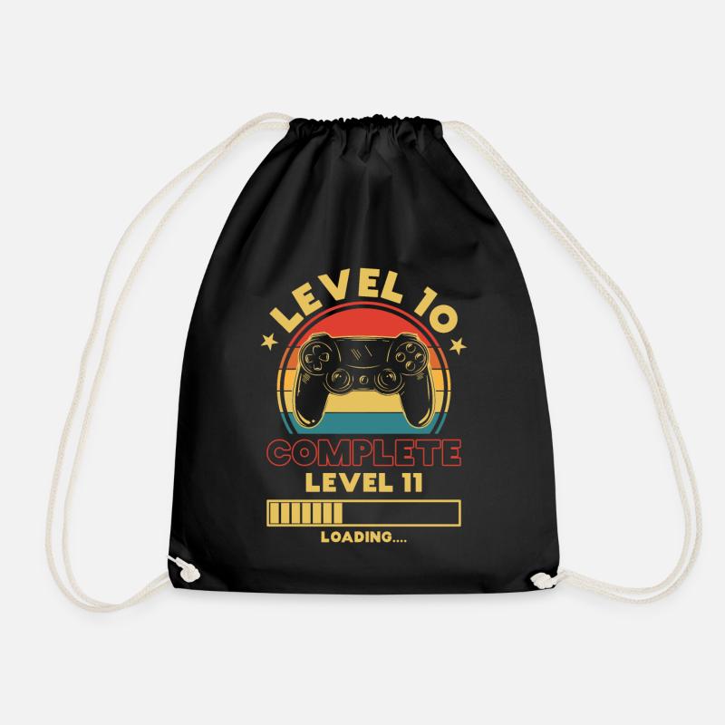 Kinder 10. Geburtstag Geschenk Shirt Level 10 Jung - Turnbeutel - Schwarz