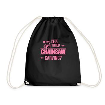 Carve a chainsaw - Drawstring Bag - black - Front
