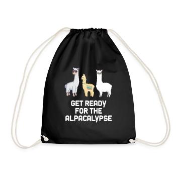 Alpaca animal love - Drawstring Bag - black - Front