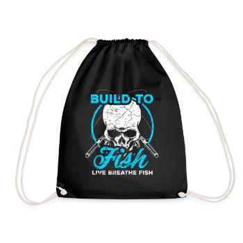 Angler Fischer Angeln Fischen - Turnbeutel - Schwarz - Vorne
