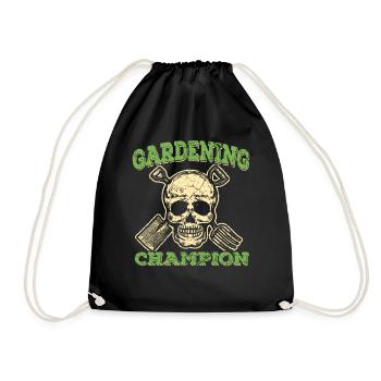 Gardener gardener gardening garden - Drawstring Bag - black - Front