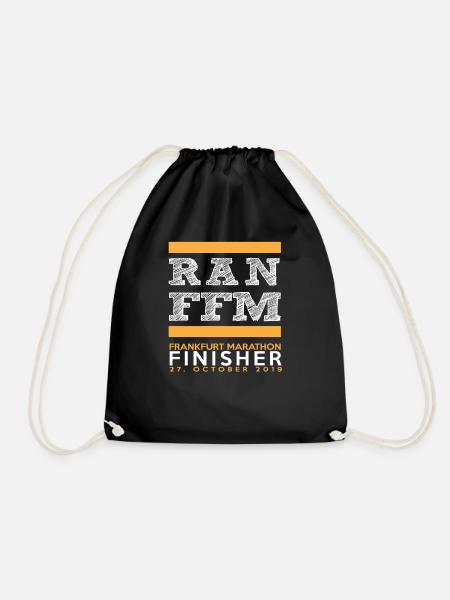 Frankfurt Marathon 2019 Finisher Shirt Lauf Läufer - Turnbeutel - Schwarz