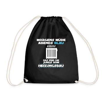 Heizungsbau Heizungsbauer Installateur Klempner - Turnbeutel - Schwarz - Vorne