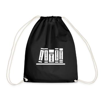 Lessing, Goethe, man, Brecht, Hesse - Drawstring Bag - black - Front