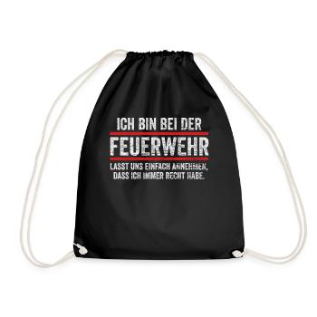 Fire Brigade Blue Light - Drawstring Bag - black - Front