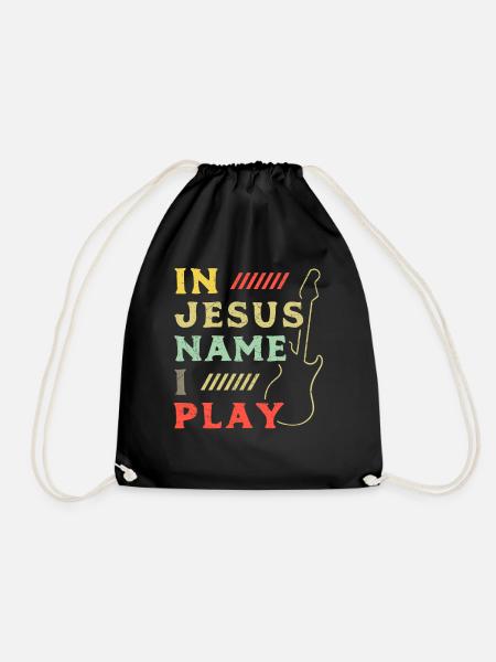 In Jesus Name I Play - Turnbeutel - Schwarz