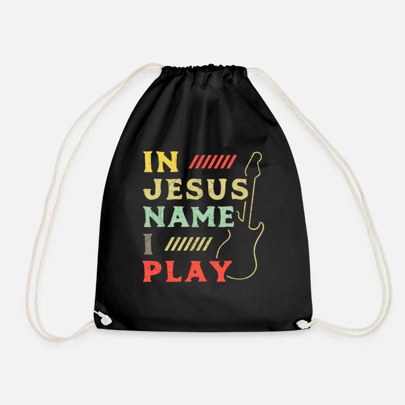 In Jesus Name I Play - Turnbeutel - Schwarz